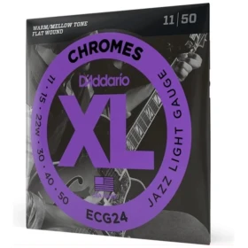 Encordado Daddario ECG24 Chromes Flat Wound 11-50 Jazz Ligth - Image 2