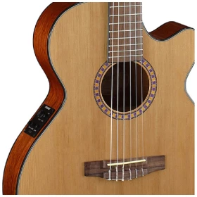 Guitarra Electroacustica Cort CEC5 Nylon Natural con Funda - Image 2
